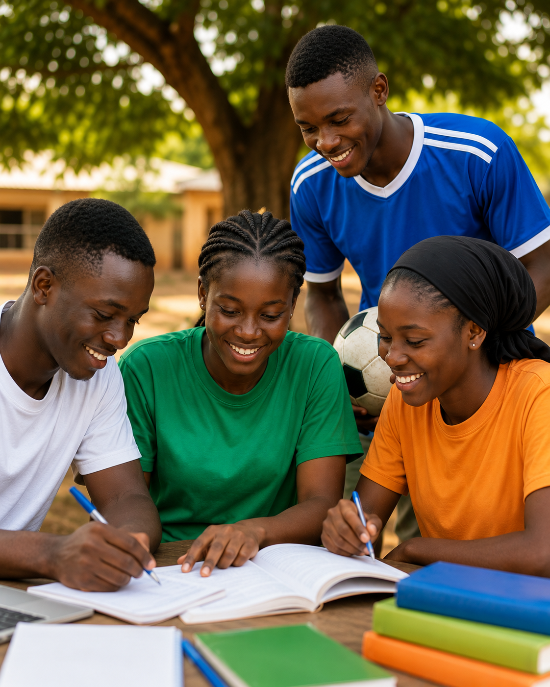 Jeunes africains participant à une activité éducative de l’ONG Dream Team
