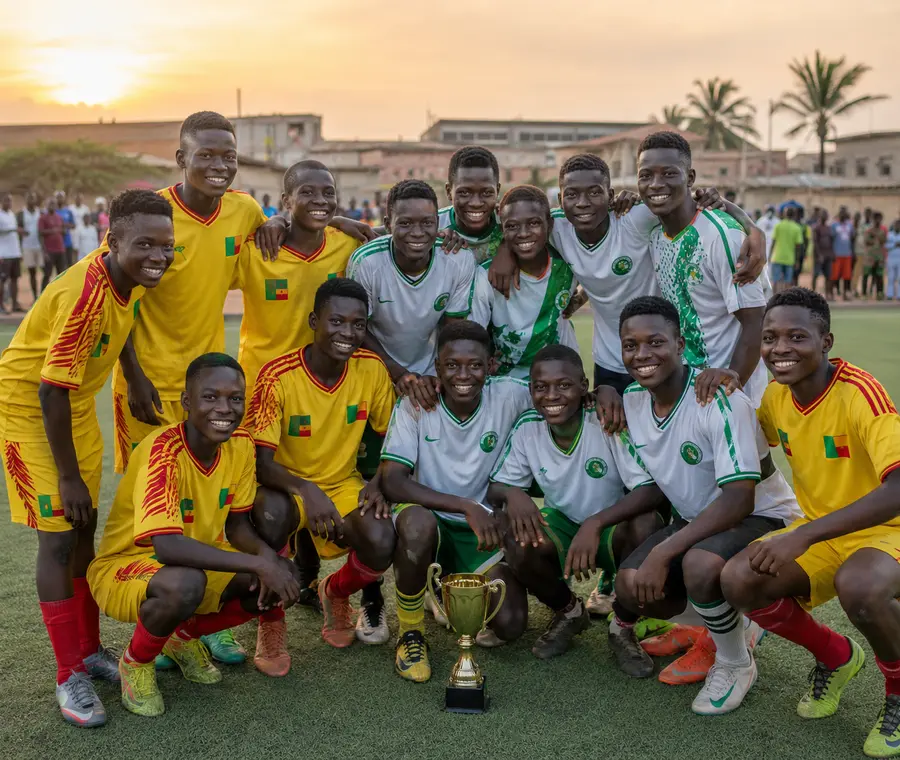Vue de Porto-Novo et de ses installations sportives